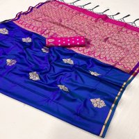 Rajtex Kanthkala Luxe Wholesale Pure Satin Handloom Weaving Function Wear Sarees