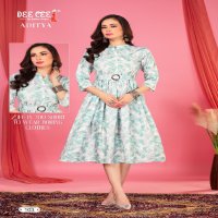 Dee Cee Aditya Wholesale Plated Long Ghera Kurtis