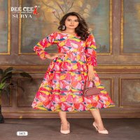 Dee Cee Surya Wholesale Flared Three Layered Long Kurti