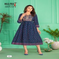 Dee Cee Shivaya Wholesale Screen Print Flared Long Kurtis