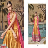 Virasat Peshwai Wholesale Cherry Silk Gown With Dupatta