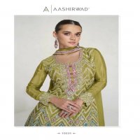 aashirwad creation vaani chinnon silk exclusive party wear suits for women