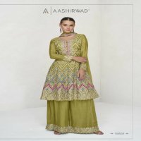 aashirwad creation vaani chinnon silk exclusive party wear suits for women