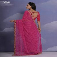 Fashion Berry Leela Wholesale Georgette Fabrics With Bandhej Print Sarees