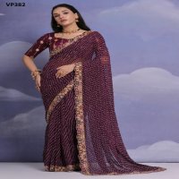 Fashion Berry Leela Wholesale Georgette Fabrics With Bandhej Print Sarees