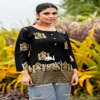 Varsha Creation Pallakku Tops Wholesale Reyon Print Short Tops