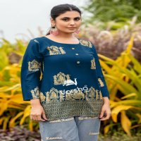 Varsha Creation Pallakku Tops Wholesale Reyon Print Short Tops