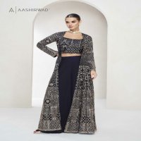 aashirwad creation nitya 10041-10044 fashionable georgette fully stitch indo western dress