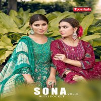 Taniksh Sona Vol-3 Wholesale Capsule Print Kurtis With Pant And Dupatta