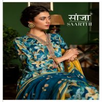 Saanja Saarthi Wholesale Viscose Muslin With Embroidery Work Salwar Suits