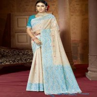 bunawat rajyog cotton fabric festival wear saree wholsale with latkan