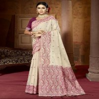 bunawat rajyog cotton fabric festival wear saree wholsale with latkan