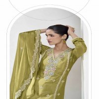 vaanya by aashirwad chinon silk occasion wear full stitch plazzo style 3pcs suit