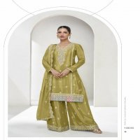 vaanya by aashirwad chinon silk occasion wear full stitch plazzo style 3pcs suit