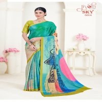 Jivora Sky D.no 6001 To 6020 Series Wholesale Soft Crape With Flower Digital Prints Sarees