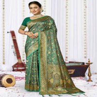 bunawat sagarika satan silk fabric festival wear saree with latkan wholesale sarees