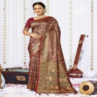 bunawat sagarika satan silk fabric festival wear saree with latkan wholesale sarees