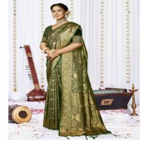 bunawat sagarika satan silk fabric festival wear saree with latkan wholesale sarees