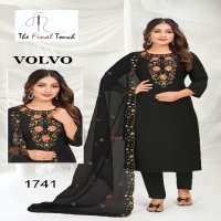 the final touch volvo fully stitch embroidery work combo kurti pant with dupatta