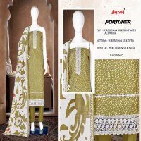 Bipson Fortuner 2836 Wholesale Pure Roman Silk With Embroidery Work Dress Material