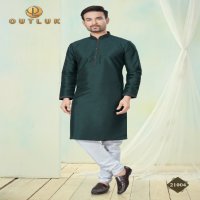 Outluk Wedding Collection Vol-21 Wholesale Pure Silk Mens Kurti With Pajama