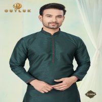 Outluk Wedding Collection Vol-21 Wholesale Pure Silk Mens Kurti With Pajama