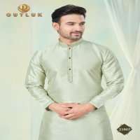 Outluk Wedding Collection Vol-21 Wholesale Pure Silk Mens Kurti With Pajama