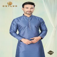 Outluk Wedding Collection Vol-21 Wholesale Pure Silk Mens Kurti With Pajama