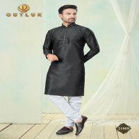 Outluk Wedding Collection Vol-21 Wholesale Pure Silk Mens Kurti With Pajama