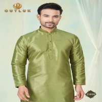 Outluk Wedding Collection Vol-21 Wholesale Pure Silk Mens Kurti With Pajama