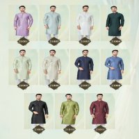 Outluk Wedding Collection Vol-21 Wholesale Pure Silk Mens Kurti With Pajama