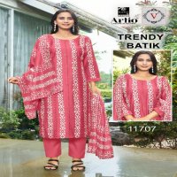 Artio Trendy Batik Wholesale Gadwal Silk With Fancy Work Kurti With Pant And Dupatta