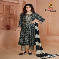 Master Rajwadi Kali With Belt Wholesale Rayon Foil Print Kurtis With Pant And Dupatta