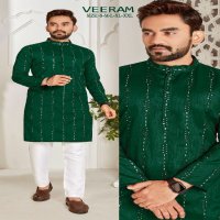 Sangeet Veeram Wholesale Raw Silk With Embroidery Mens Wear Kurta