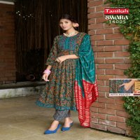 Taniksh Swara Vol-14 Wholesale Capsule Rayon Print With Work Kurtis With Pant And Dupatta