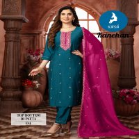 Kaya Kanchan Wholesale Roman Silk Kurti With Pant And Dupatta