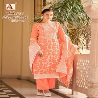 Alok Elegant Touch Vol-3 Wholesale Cotton Dyed With Thread Work And Swarovski Diamond Dress Material