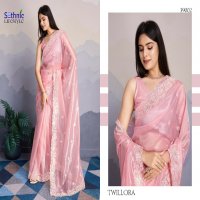 Sethnic Twillora Wholesale Sequence Embroidery Work Festive Sarees