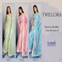 Sethnic Twillora Wholesale Sequence Embroidery Work Festive Sarees