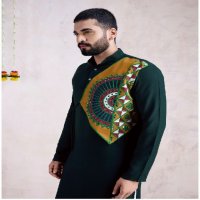 Shubhvastra vastra vol 6 rayon embroidered work And Mirror Work full stitch navratri mens kurta