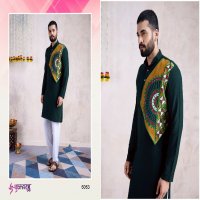 Shubhvastra vastra vol 6 rayon embroidered work And Mirror Work full stitch navratri mens kurta