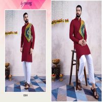 Shubhvastra vastra vol 6 rayon embroidered work And Mirror Work full stitch navratri mens kurta