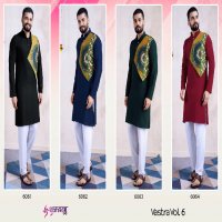 Shubhvastra vastra vol 6 rayon embroidered work And Mirror Work full stitch navratri mens kurta