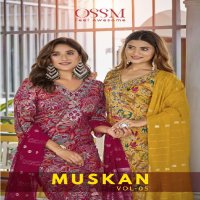 MUSKAN VOL 5 BY OSSM DESIGNER FESTIVE WEAR READYMADE TOP BOTTOM DUPATTA WITH MIRROR WORK