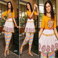 dholida vol 4 khadi cotton full stitch beautiful navrarti kurti with dhoti pant