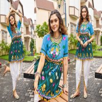 dholida vol 4 khadi cotton full stitch beautiful navrarti kurti with dhoti pant