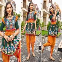 dholida vol 4 khadi cotton full stitch beautiful navrarti kurti with dhoti pant