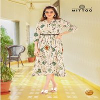 Mittoo Belt Vol-17 Wholesale Reyon Print Kurti With Belt