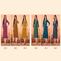 Ladies Flavours Serena Vol-10 Wholesale 14 kg Reyon With Embroidery Work Long Kurtis