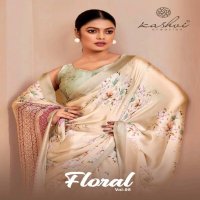 floral vol 5 by kashvi creation beautiful satin georgette saree